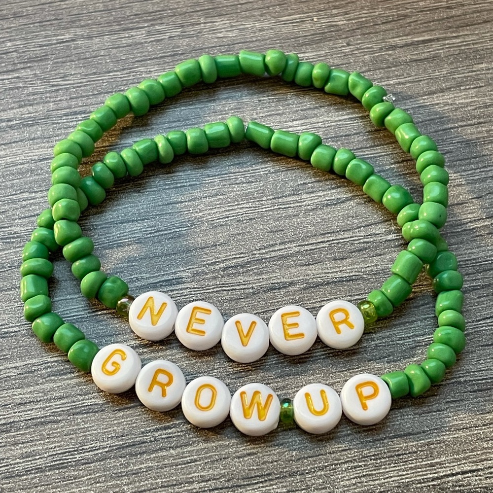 Disney Inspired Never Grow Up Handmade Bracelet Set